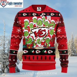 Kansas City Chiefs Ugly Christmas Sweater – Festive 12 Grinch Xmas Day Design