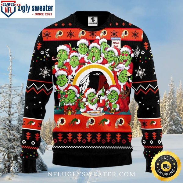 12 Grinch Xmas Day Washington Commanders Christmas Ugly Sweater