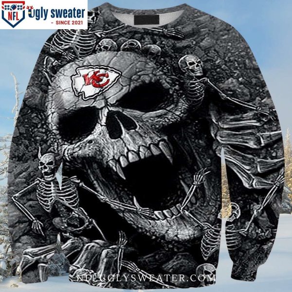 Perfect Gift For Kc Chiefs Fans – Skull Ugly Christmas Sweater