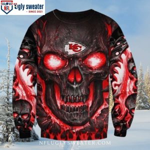 Unique Gifts For Kc Chiefs Fans – Skull Ugly Christmas Sweater