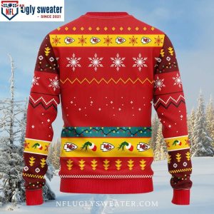 Kansas City Chiefs Ugly Christmas Sweater – Grinch And Festive Lights