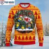 Kansas City Chiefs Ugly Christmas Sweater – Festive Logo Print With Christmas Hat