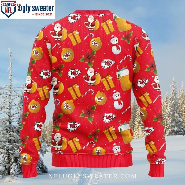 NFL Kc Chiefs Kingdom Ugly Christmas Sweater – Santa Claus Snowman Fun