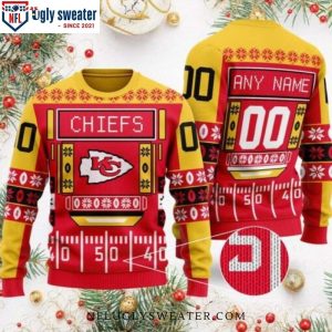 Personalized Kansas City Chiefs Ugly Christmas Sweater With Stadium Motifs