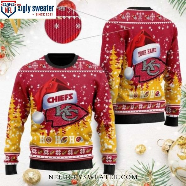 Kansas City Chiefs Ugly Christmas Sweater With Festive Logo Hats