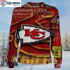 Kansas City Chiefs Logo Ugly Christmas Sweater With Tree Ball Design