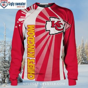 Ugly Christmas Sweater With Kansas City Chiefs Logo And Chiefs Kingdom