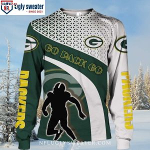 Abstract Geometric Patterned Green Bay Packers Ugly Christmas Sweater