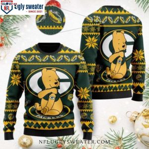 Adorable Winnie The Pooh Bear Design – Packers Ugly Christmas Sweater