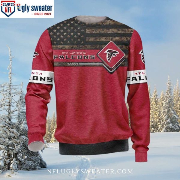 American Flag Design Atlanta Falcons Ugly Xmas Sweater