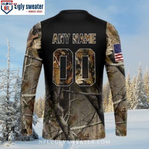 American Flag Graphic Ugly Christmas Sweater For Denver Broncos Fans