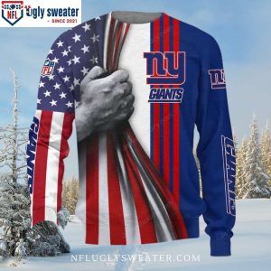 American Flag Pattern New York Giants Ugly Sweater – Team Pride Nation