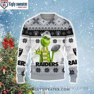 American Football Oakland Raiders Ugly Christmas Sweater- Cute Santa Grinch – Ideal Gift for Him