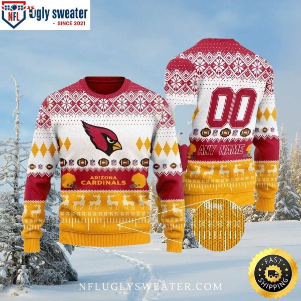 Arizona Cardinals Custom Name And Number Ugly Xmas Sweater