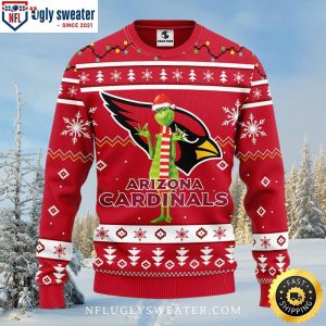 Arizona Cardinals Grinch Santa Theme Ugly Xmas Sweater