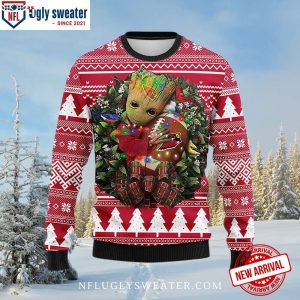 Arizona Cardinals Groot Holding Football Ugly Xmas Sweater