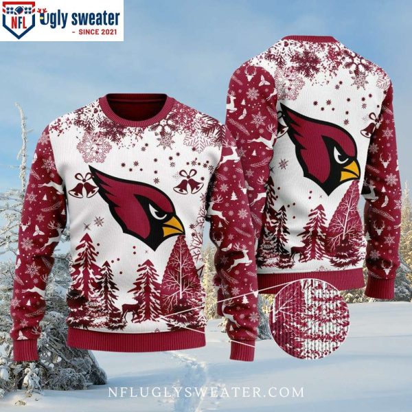 Arizona Cardinals Red-White Winter Forest Ugly Xmas Sweater