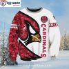 Arizona Cardinals Ugly Xmas Sweater With Bold Logo And Number