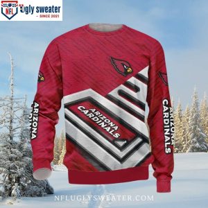 Arizona Cardinals Xmas Sweater With Diagonal Logo And Bold Stripes