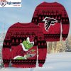 Atlanta Falcons Merry Christmas Sweater Featuring Grinch And Scooby-Doo Half-Design