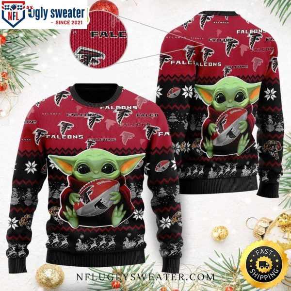 Baby Yoda Atlanta Falcons Christmas Sweater With Team Logo