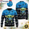 Grinch With Wreath Carolina Panthers Ugly Xmas Sweater