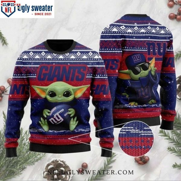 Baby Yoda Graphics Christmas Sweater For Ny Giants Fans