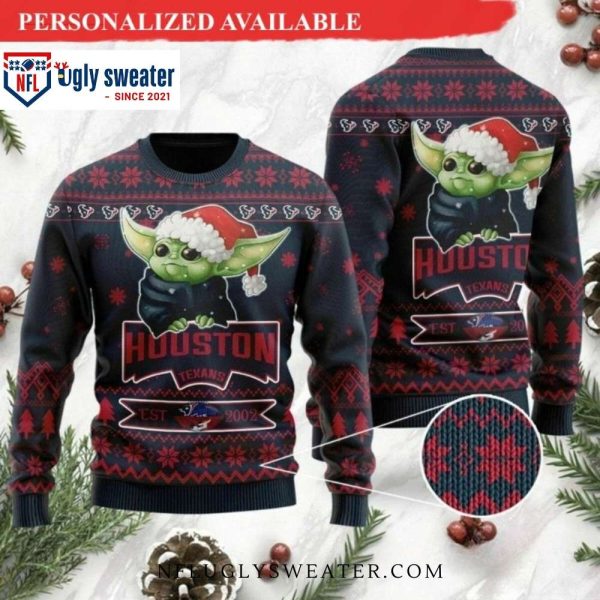 Baby Yoda Houston Texans Ugly Christmas Sweater