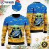 Football Player Snowflake Los Angeles Chargers Ugly Xmas Sweater