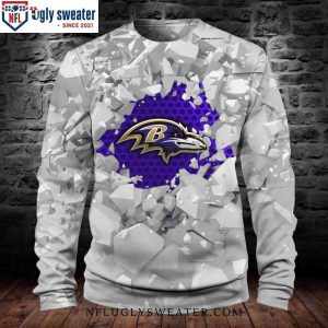 Baltimore Ravens Christmas Sweater Distinctive Logo Theme 1