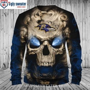 Baltimore Ravens Christmas Sweater – Edgy Skull Graphic Design