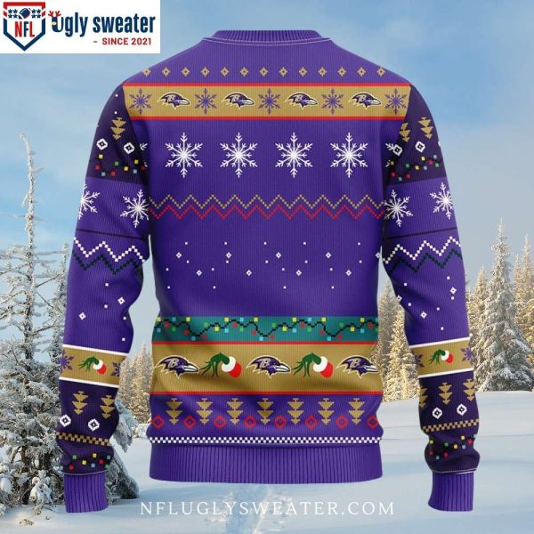 Baltimore Ravens Gifts Ugly Sweater With Grinch Holiday Design