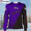 Baltimore Ravens Christmas Sweater With Whimsical Minion Graphics