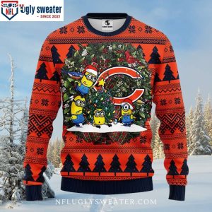 Bears Ugly Sweater – Logo Print With NFL Chicago Bears Minion