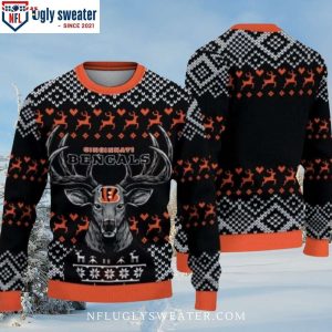 Bengals Christmas Cool Reindeer – Logo Print Ugly Sweater