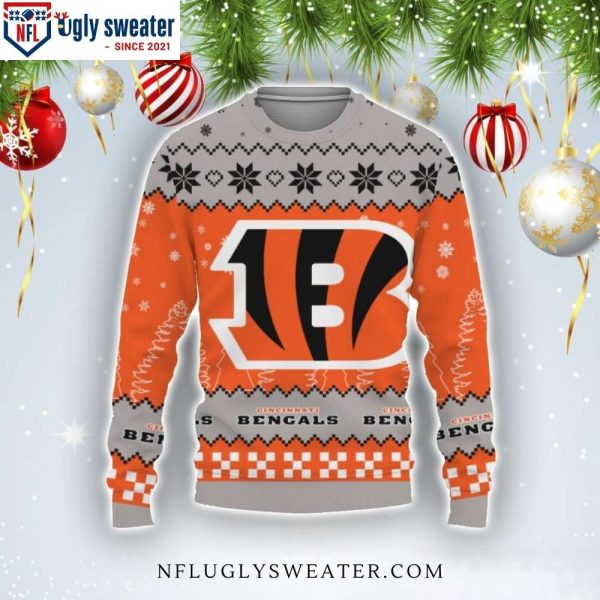 Bengals Christmas Gifts – Snowflake Pattern Ugly Sweater For Fans