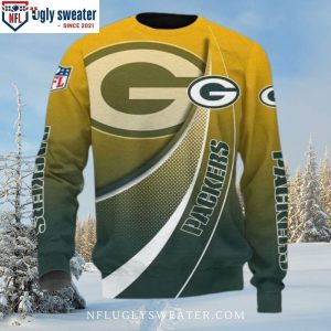 Big Logo Curve Texture Elevates Green Bay Packers Ugly Christmas Sweater