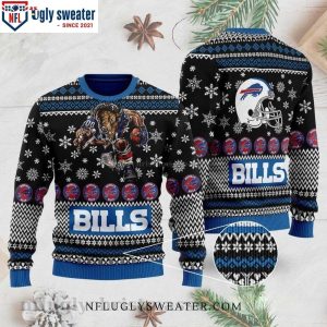 Black NFL Buffalo Bills Ugly Christmas Sweater – Gifts For Buffalo Bills Fans