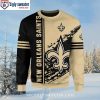 Gold Fleur-de-lis and Trees Pattern – New Orleans Saints Ugly Sweater