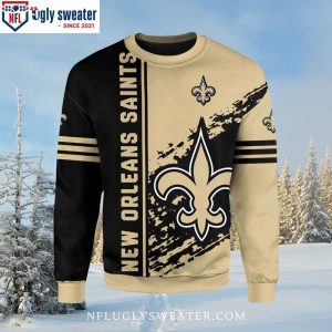 Bold Diagonal Stripe – New Orleans Saints Ugly Christmas Sweater