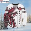 Atlanta Falcons Merry Christmas Sweater Featuring Grinch And Scooby-Doo Half-Design