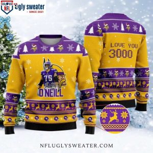 Brian O’Neill I Love You 3000 – Minnesota Vikings Christmas Sweater