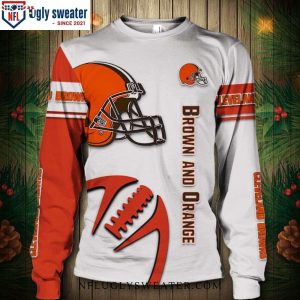 Brown And Orange – Cleveland Browns Logo Christmas Sweater