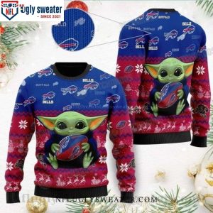 Buffalo Bills Galaxy – Ugly Christmas Sweater With Baby Yoda