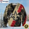 Grinch In Santa Hat – New Orleans Saints Christmas Sweater With Snowflakes