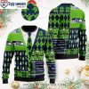 Christmas Reindeer Snow Pattern Seattle Seahawks Ugly Sweater