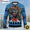 Carolina Panthers Skull And Ornaments Ugly Christmas Sweater