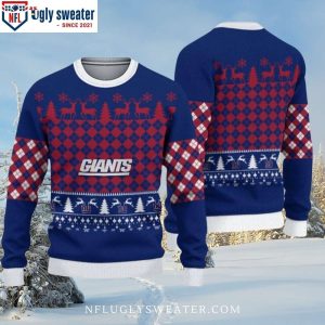 Check Pattern Ny Giants Ugly Christmas Sweater Gift For Him