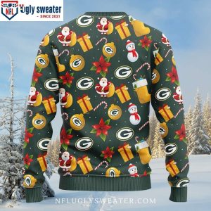 Cheerful Holiday Vibes Snowman Candy Canes – Green Bay Packers Ugly Sweater