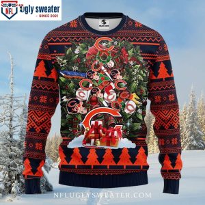 Chicago Bears Ugly Christmas Sweater Celebrate With Christmas Tree Design 1